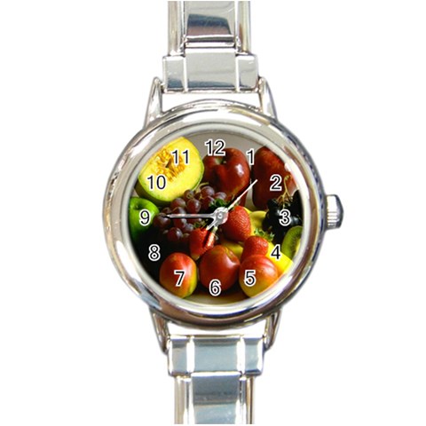Fresh Fruit Round Italian Charm Watch from UrbanLoad.com Front