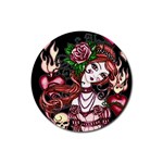 Skull Girl Rubber Round Coaster (4 pack)