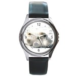 Baby Polar Bear Round Metal Watch