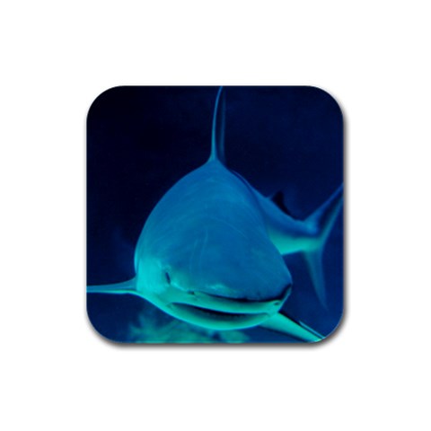 Reef Shark D2 Rubber Square Coaster (4 pack) from UrbanLoad.com Front
