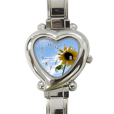 Summer Sunflower Heart Italian Charm Watch from UrbanLoad.com Front
