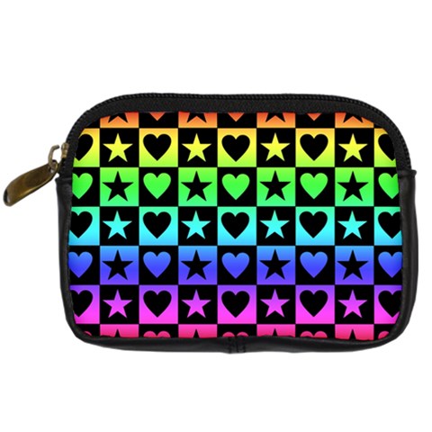 Rainbow Stars and Hearts Digital Camera Leather Case from UrbanLoad.com Front