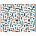 Blue Colorful Cats Silhouettes Pattern Canvas 8  x 10 