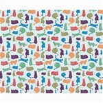 Blue Colorful Cats Silhouettes Pattern Canvas 16  x 20  