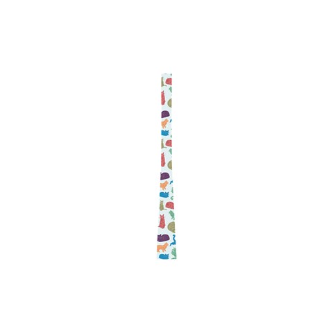 Blue Colorful Cats Silhouettes Pattern Neckties (One Side)  from UrbanLoad.com Front
