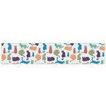 Blue Colorful Cats Silhouettes Pattern Flano Scarf (Small) 