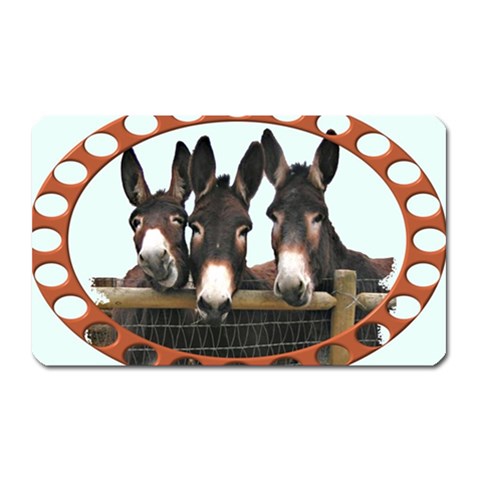 Three donks Magnet (Rectangular) from UrbanLoad.com Front