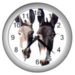 Two donks Wall Clock (Silver)