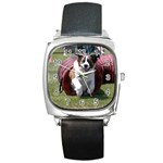 dog36 Square Metal Watch