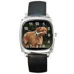 dog34 Square Metal Watch