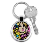 babrbieflowers bitch6watch Key Chain (Round)