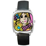 babrbieflowers bitch6watch Square Metal Watch