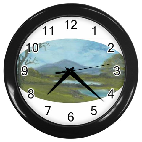 Painting 7 Wall Clock (Black) from UrbanLoad.com Front