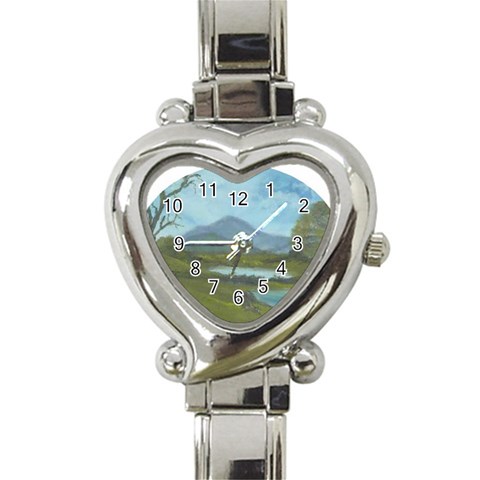 Painting 7 Heart Italian Charm Watch from UrbanLoad.com Front