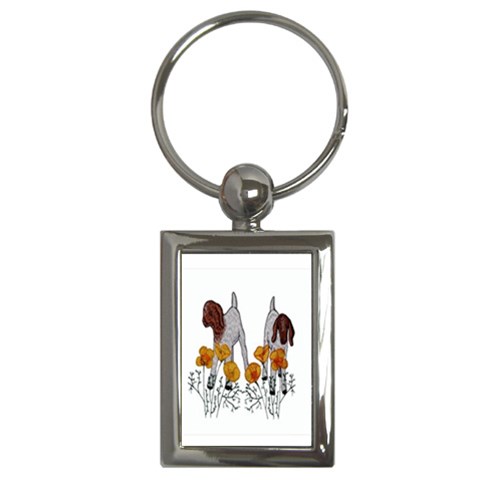 Boer Goat Kids in Flowers Key Chain (Rectangle) from UrbanLoad.com Front
