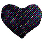 Polka Dot Sparkley Jewels 2 Large 19  Premium Flano Heart Shape Cushions