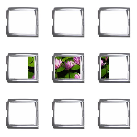 Water lilies Mega Link Italian Charm (9 pack) from UrbanLoad.com Front
