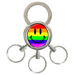 happy face 3-Ring Key Chain