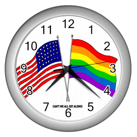 flags Wall Clock (Silver) from UrbanLoad.com Front