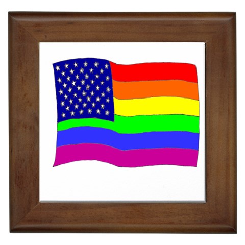 gay flag Framed Tile from UrbanLoad.com Front