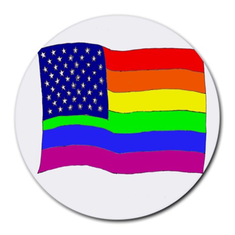 gay flag Round Mousepad from UrbanLoad.com Front