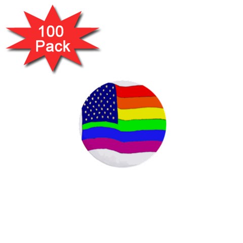 gay flag 1  Mini Button (100 pack)  from UrbanLoad.com Front