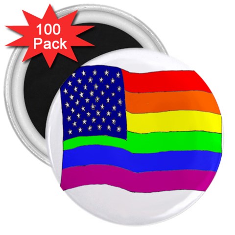 gay flag 3  Magnet (100 pack) from UrbanLoad.com Front
