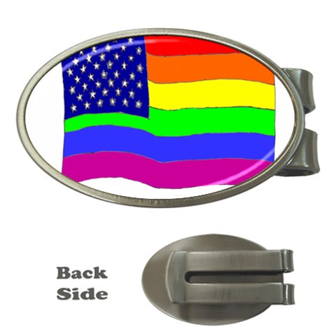 gay flag Money Clip (Oval) from UrbanLoad.com Front
