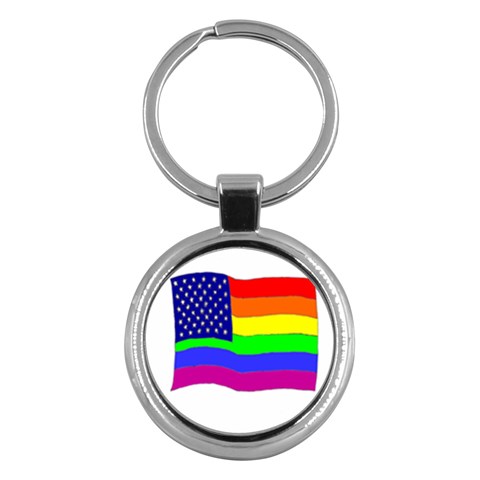 gay flag Key Chain (Round) from UrbanLoad.com Front