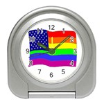 gay flag Travel Alarm Clock