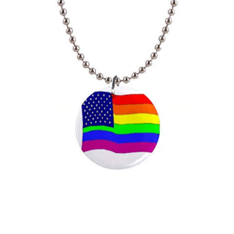 gay flag 1  Button Necklace from UrbanLoad.com Front