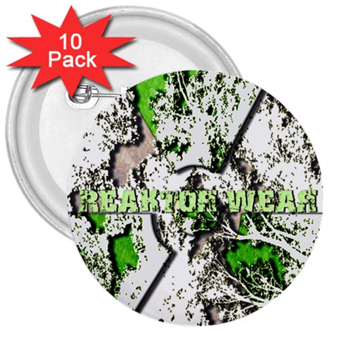 radiocative 3  Button (10 pack) from UrbanLoad.com Front