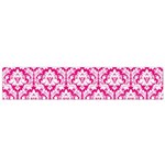 White On Hot Pink Damask Flano Scarf (Small)