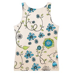 Whimsical Flowers Blue Tops from UrbanLoad.com Back