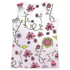 Pink whimsical flowers on pink Women s Basketball Tank Top from UrbanLoad.com Back