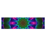 Star Of Leaves, Abstract Magenta Green Forest Satin Scarf (Oblong)