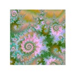 Rose Forest Green, Abstract Swirl Dance Small Satin Scarf (Square)