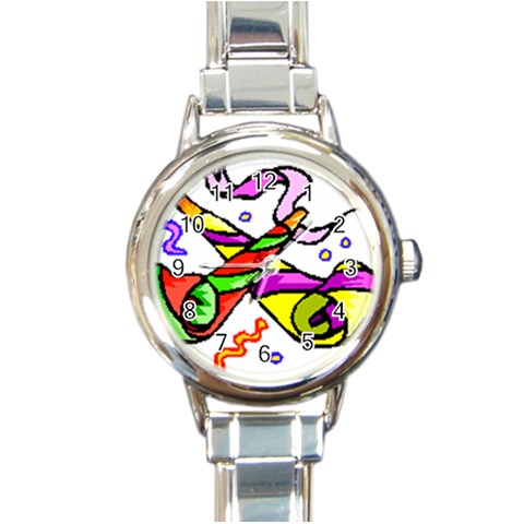 Fanfare Round Italian Charm Watch from UrbanLoad.com Front