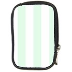 Vertical Stripes - White and Pale Green Compact Camera Leather Case