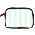Vertical Stripes - White and Pale Green Digital Camera Leather Case