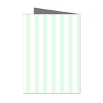Vertical Stripes - White and Pale Green Mini Greeting Cards (Pkg of 8)