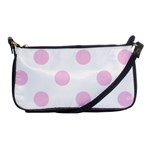 Polka Dots - Classic Rose Pink on White Shoulder Clutch Bag