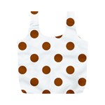 Polka Dots - Brown on White Full Print Recycle Bag (M)