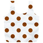 Polka Dots - Brown on White Full Print Recycle Bag (XL)