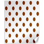 Polka Dots - Brown on White Canvas 11  x 14 