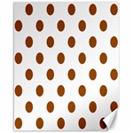 Polka Dots - Brown on White Canvas 16  x 20 