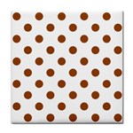 Polka Dots - Brown on White Face Towel