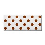 Polka Dots - Brown on White Hand Towel