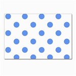 Polka Dots - Cornflower Blue on White Postcard 4 x 6  (Pkg of 10)