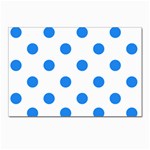 Polka Dots - Dodger Blue on White Postcards 5  x 7  (Pkg of 10)